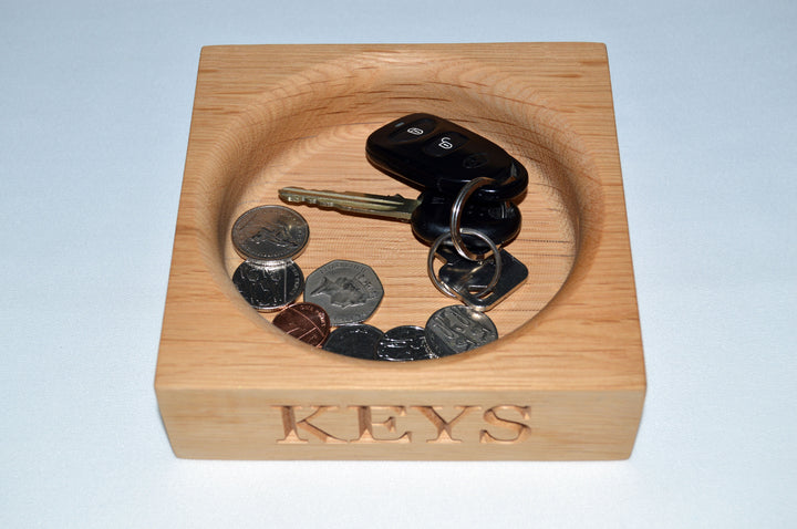 Personalised Oak Key/Change Bowl
