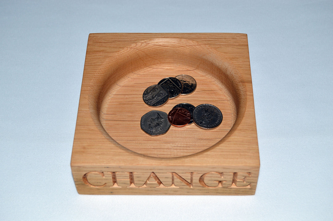 Personalised Oak Key/Change Bowl