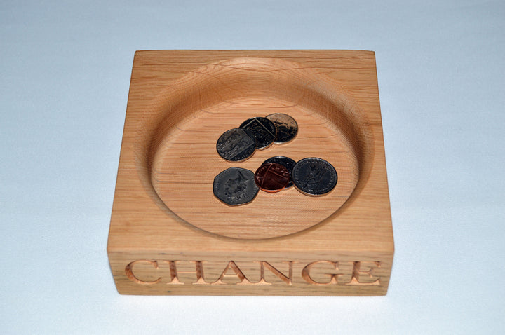 Personalised Oak Key/Change Bowl