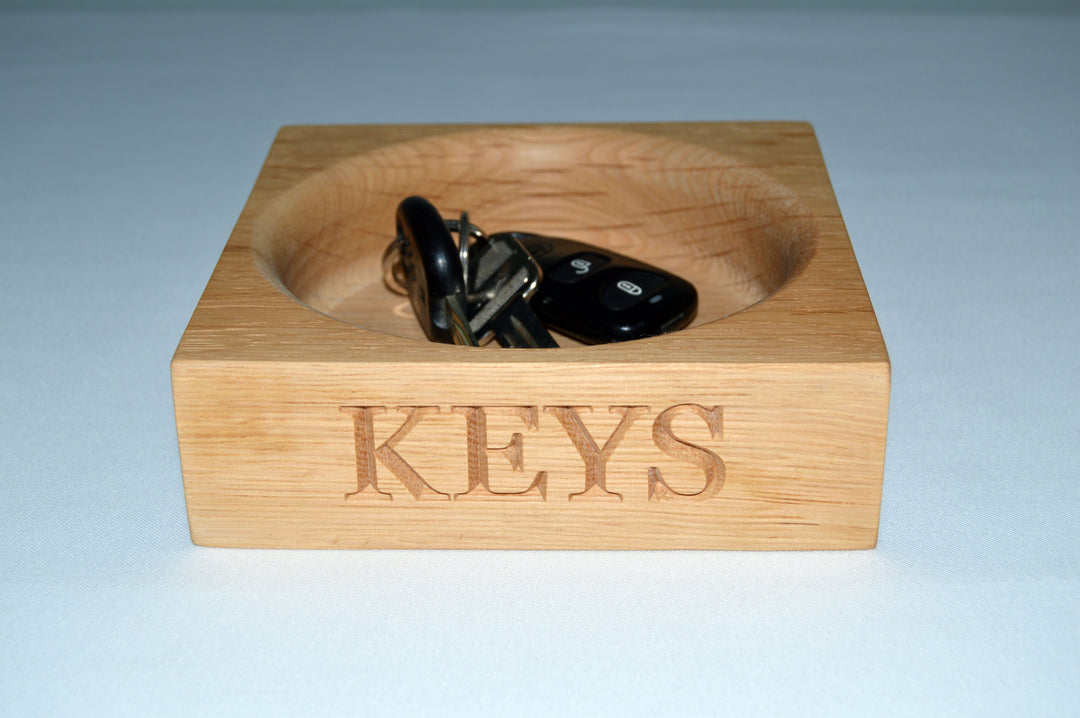 Personalised Oak Key/Change Bowl