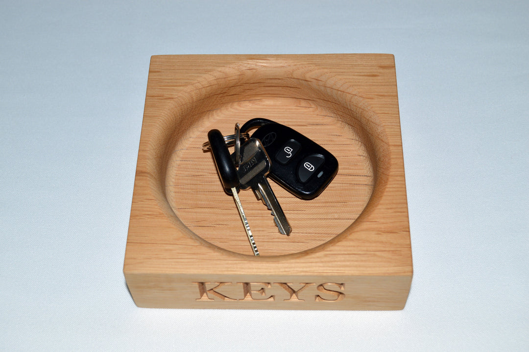 Personalised Oak Key/Change Bowl