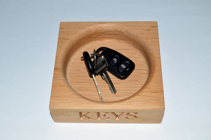 Personalised Oak Key/Change Bowl