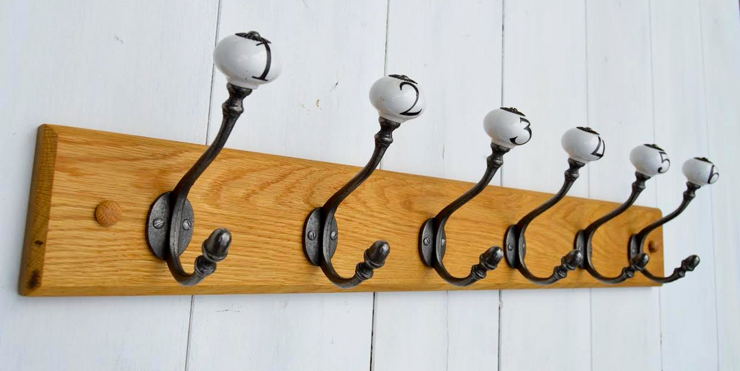 Numbered Ceramic Coat Hooks 1-6