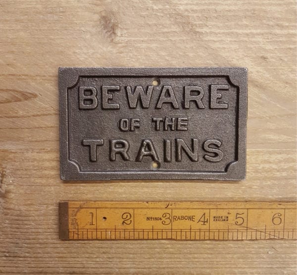 Cast Iron Train Signs