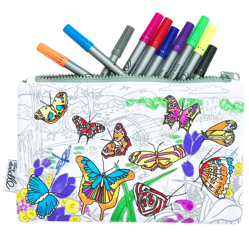Butterfly Pencil Case - colour in & learn