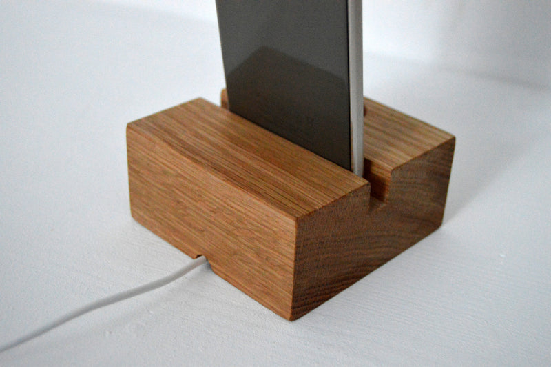 Oak Phone Charger Stand