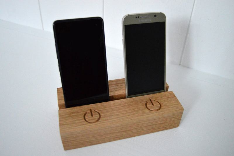 Oak Phone Charger Stand