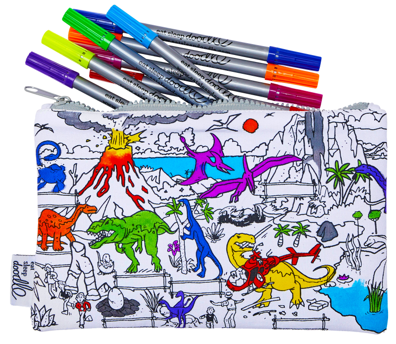 Dinosaur Pencil Case - colour in & learn