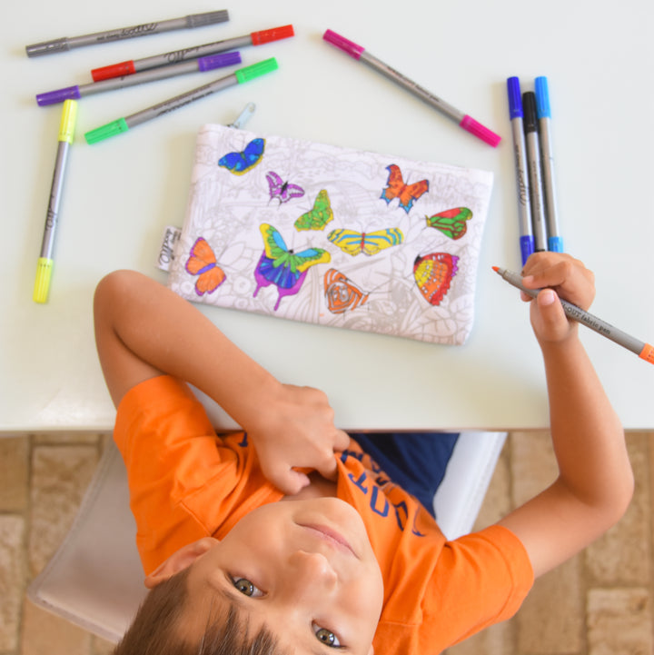 Butterfly Pencil Case - colour in & learn