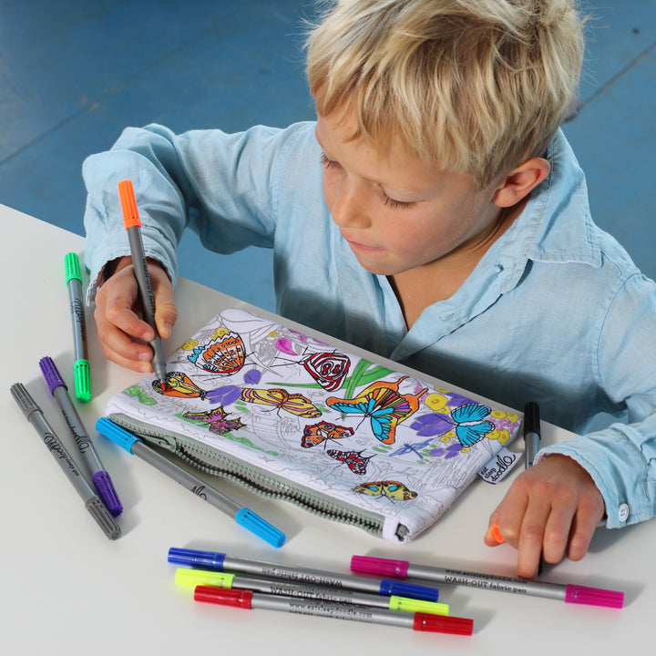 Butterfly Pencil Case - colour in & learn